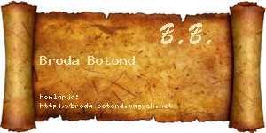 Broda Botond névjegykártya